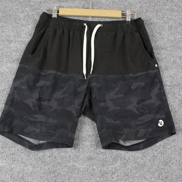 Vuori Shorts Mens Medium Kore Lined 8 Black Camo Athletic Running Gym - Picture 1 of 11